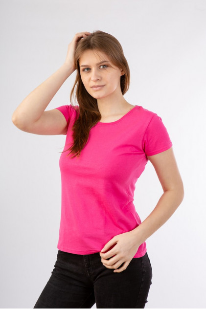 FRUIT OF THE LOOM Хлопковая женская футболка (розовый)