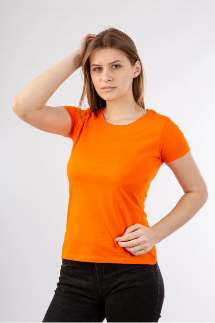 FRUIT OF THE LOOM Хлопковая женская футболка (оранжевый)