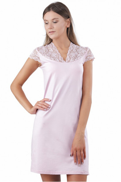 NL 041 Ночная рубашка женская 95% хлопок (розовый)
