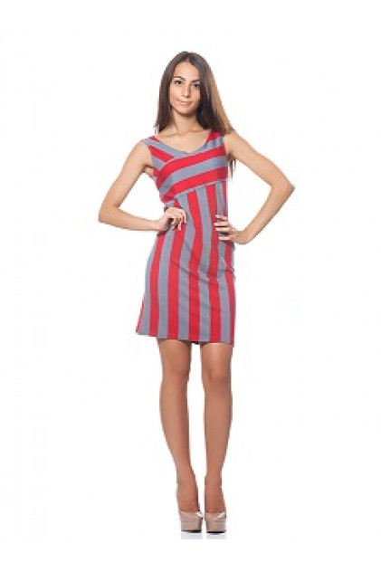 СЛ 077 Платье женское (красный+серый)