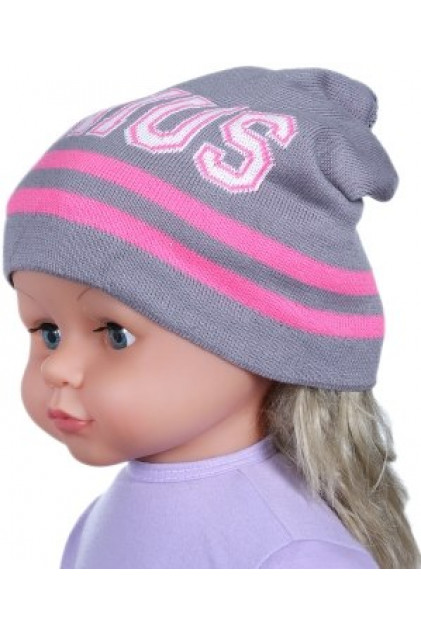 GENIUSZ Детская демисезонная шапка (розовый)