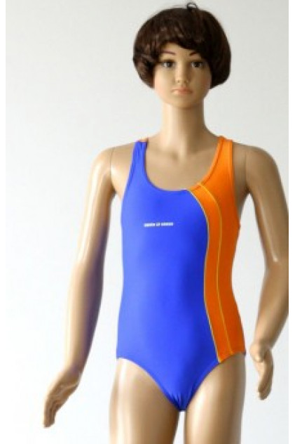 Подростковый спортивный купальник BW 690 (голубой+оранжевый)