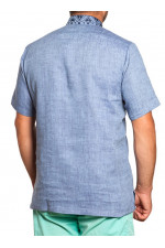 SM 026 Рубашка-вышиванка муж(синий-т.синий)