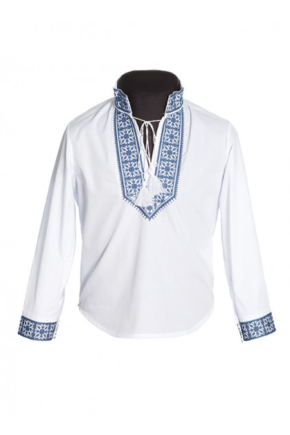 СВ 018 Рубашка-вышиванка д/мал(белый/синий)