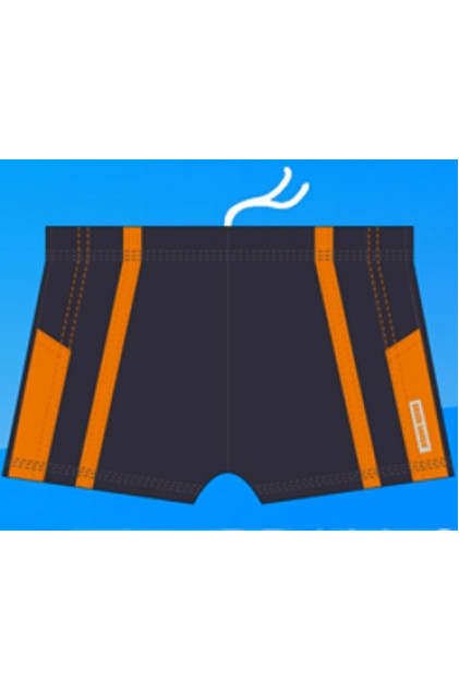 Детские купальные плавки-боксеры DKT 813 (т.серый+оранжевый)