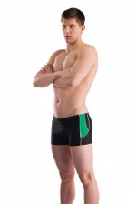 M 07 DAWI Мужские купальные плавки-боксеры (черный+зеленый)
